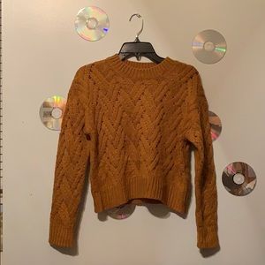 Brown Timing Crop sweater w/ tags!!